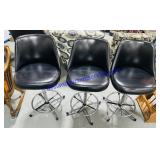 Three Padded Bar Stools. 42ï¿½