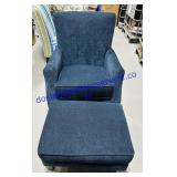 Cloth Chair And Foot Stool. 36ï¿½