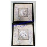 2 Framed Flower Prints. 13ï¿½x13ï¿½