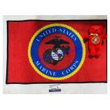 Marine Corps. Door Mat And Bear
