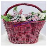 Wicker Christmas Basket 21 x 19"