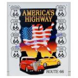 Route 66 Tin Sign. 16ï¿½x13ï¿½