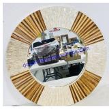 Wood and Mother of Pearl Hanging Mirror 24" in