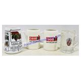 4 Ceramic and Glass Beer Steins