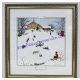 Framed Norman Rockwell ï¿½Winterï¿½ Print. 20ï¿½x21ï¿½