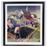 Framed ï¿½Spring In Townï¿½ By Grant Wood. 23ï¿½x25ï¿½