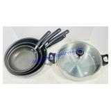 4 Food Network Pans & Gourmet Chef Pot w/Lid