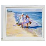 Framed Walking On The Beach Print. 33ï¿½x27ï¿½