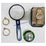Seiko Watch, Pocket Watches, Glass Lighter and