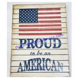 Wooden Americana Hanging Sign