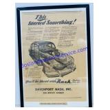 Framed Automotive Advertising. 18ï¿½x12ï¿½