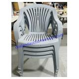 4 Plastic Outdoor Chairs