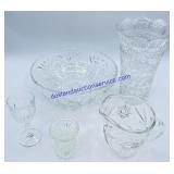 Crystal Glass Bowl, Vase and Items