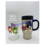 M&M Glass Jar & NASCAR Mug