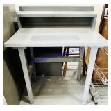 Damaged Grey Wooden Workbench 22x30x35"