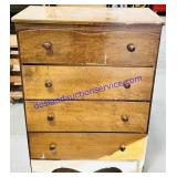 Damaged Wooden 4 Drawer Chest 15x30x41"