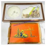 Decorative Serving Tray and Wall Clock 25 x 13"