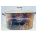 Copper Wash Tub w/Lid 18 x 14 x 28"