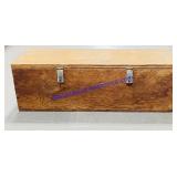 Wooden Box with Hinged Lid  26.5 x 9 x 9"