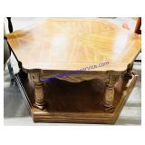 Oak Hexagonal Coffee Table 36x41x17"