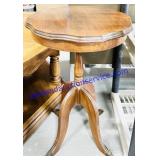 Light Claw Foot Wooden End Table 16x16x24"