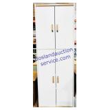 2 Section White Wooden Cabinet 72x25x15"