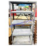 Grey Metal 5 Shelf Unit 65x12x30"