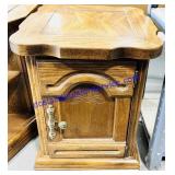 Brass Handle Oak End Table 16x16x20"