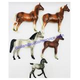 5 Small Hartland Model Horses