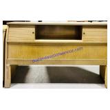 Queen Size Wooden Fluted Sliding Door Headboard