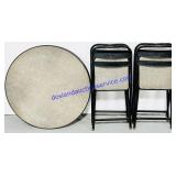 Padded Metal Folding Table & 4 Chair Set