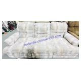 Plaid Upholstery Reclining 3 Seater Sofa