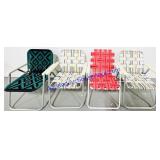 4 Banded Folding Metal Beach Chairs