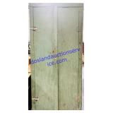 Large Antique Green Painted Wooden Cabinet