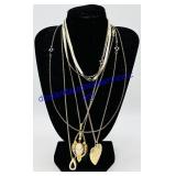 5 Golden Metal Necklaces