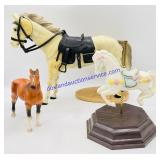 (3) Porcelain & Plastic Model Horse Figures