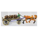 Cast Iron Beer Barrel Wagon
