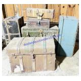 Lot of Antique Suitcases & Chests
