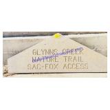 Wooden Glynns Creek Trail Sign