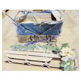 Baby Carriage & Decorative Sled