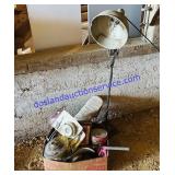 Lamp, Tins, Etc