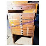 Complete Antique Wooden Storage Drawers