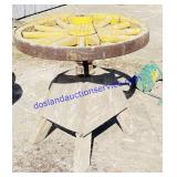 36" Wooden Wagon Wheel w/ Stand