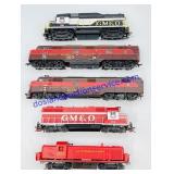 (5) HO Scale Model Train Engines