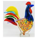 Murano Hand Blown Art Glass Rooster Figure