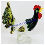 Murano Hand Blown Art Glass Rooster Figure