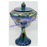 Indiana Carnival Glass Harvest Grape Candy Dish