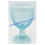 Fenton Blue Opalescent Hobnail Glass Goblet