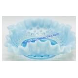 Fenton Blue Opalescent Hobnail Glass Candy Dish