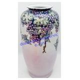 Porcelain Hand Painted Blue Bird Motif Vase
